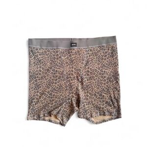 Skims cotton ribbed Leopard shorts